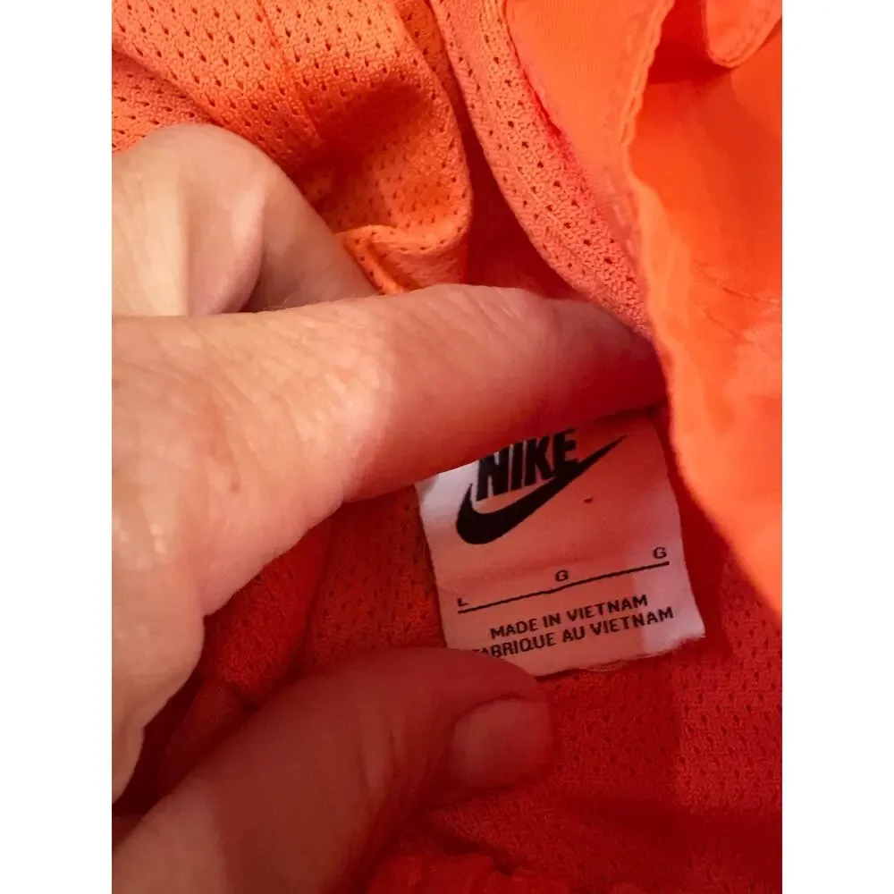 Nike Girls Floral Windrunner Coral Orange Blue Print Windbreaker Jacket